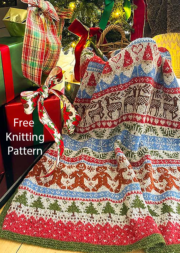 Free Christmas Winter's Storey Blanket Knitting Pattern