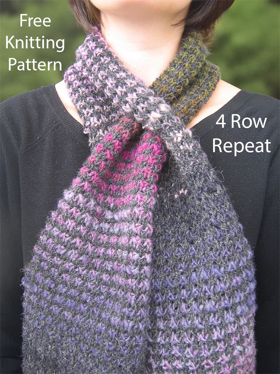 Free Knitting Pattern 4 Row Wisteria Scarf
