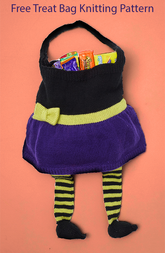 Free Halloween Witch Treat Bag Knitting Pattern
