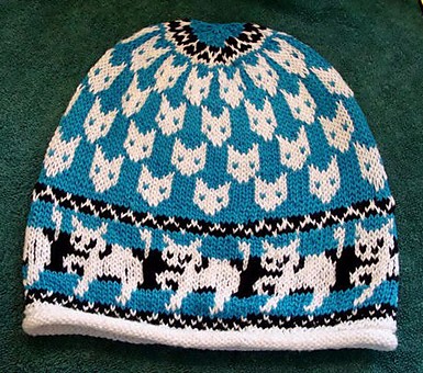 Free knitting pattern for Witches Cat Hat and more cat knitting patterns