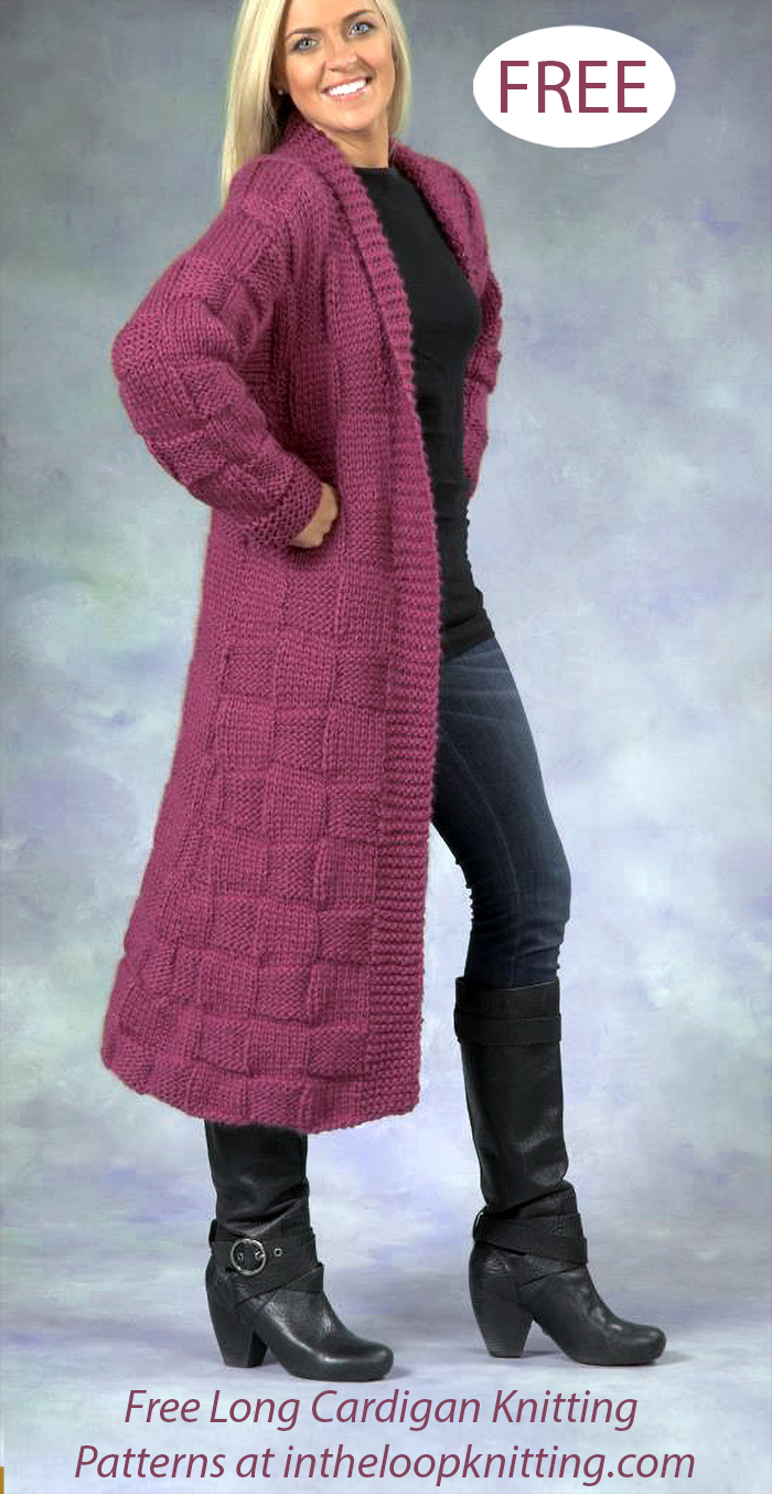 Free Woman’s Basketweave Coat Knitting Pattern