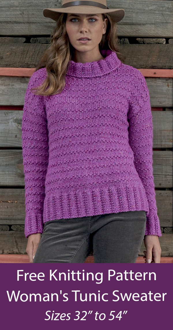 Woman's Tunic Sweater Free Knitting Patterns Sirdar 8012