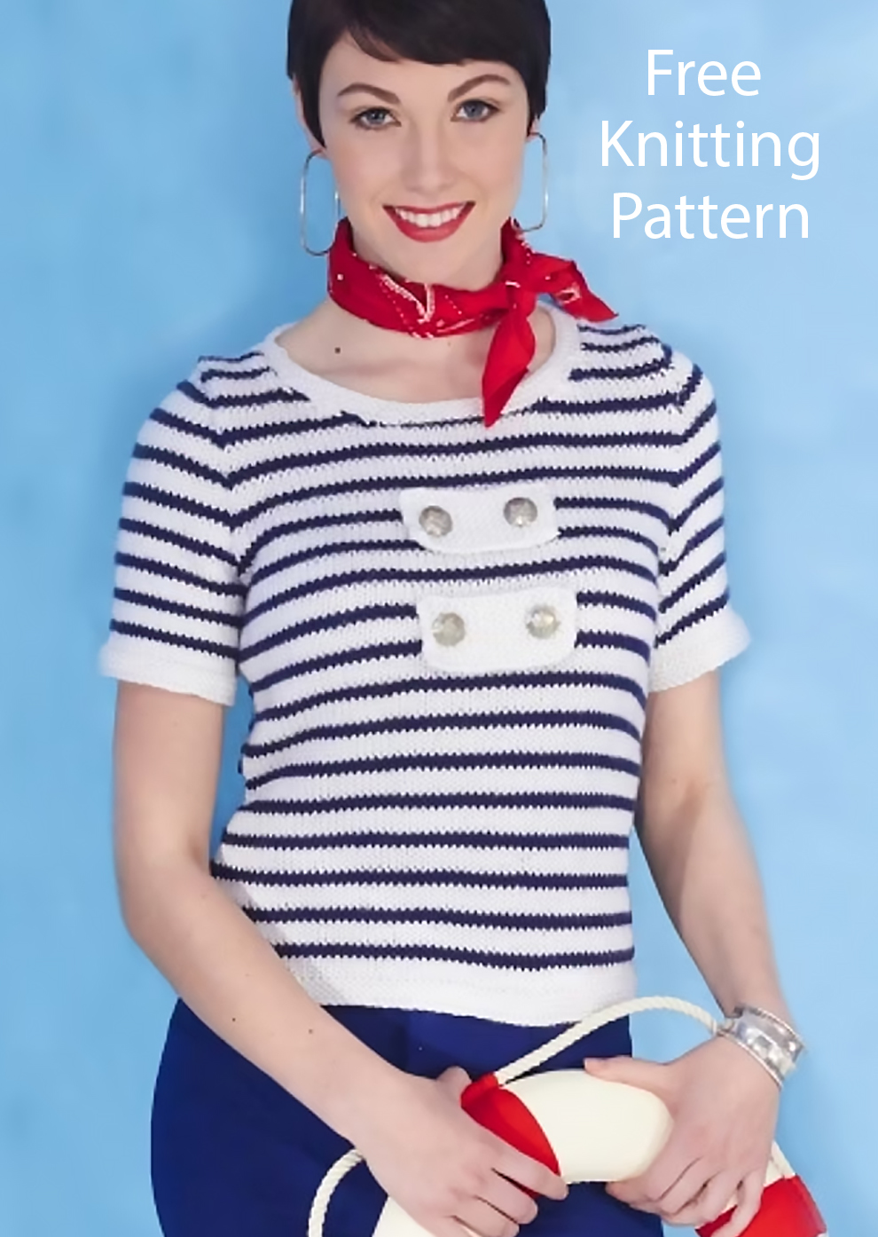 Free Women's Striped Sailor Top Knitting Pattern