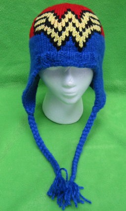 Wonder Woman Earflap Hat and Braids