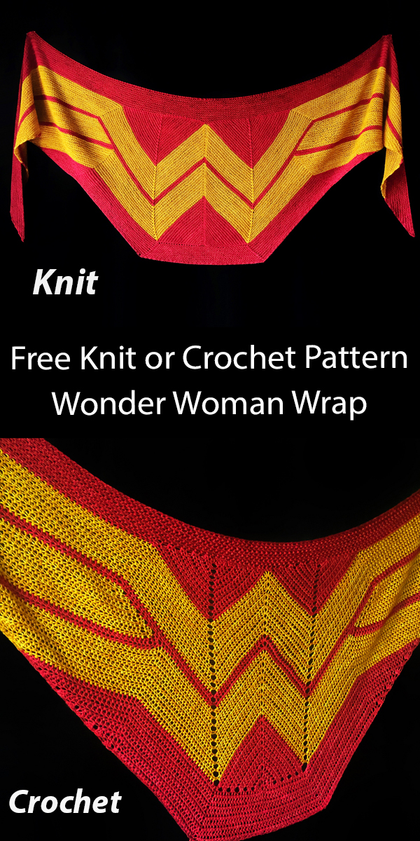 Wonder Woman Wrap Free Knit or Crochet Pattern