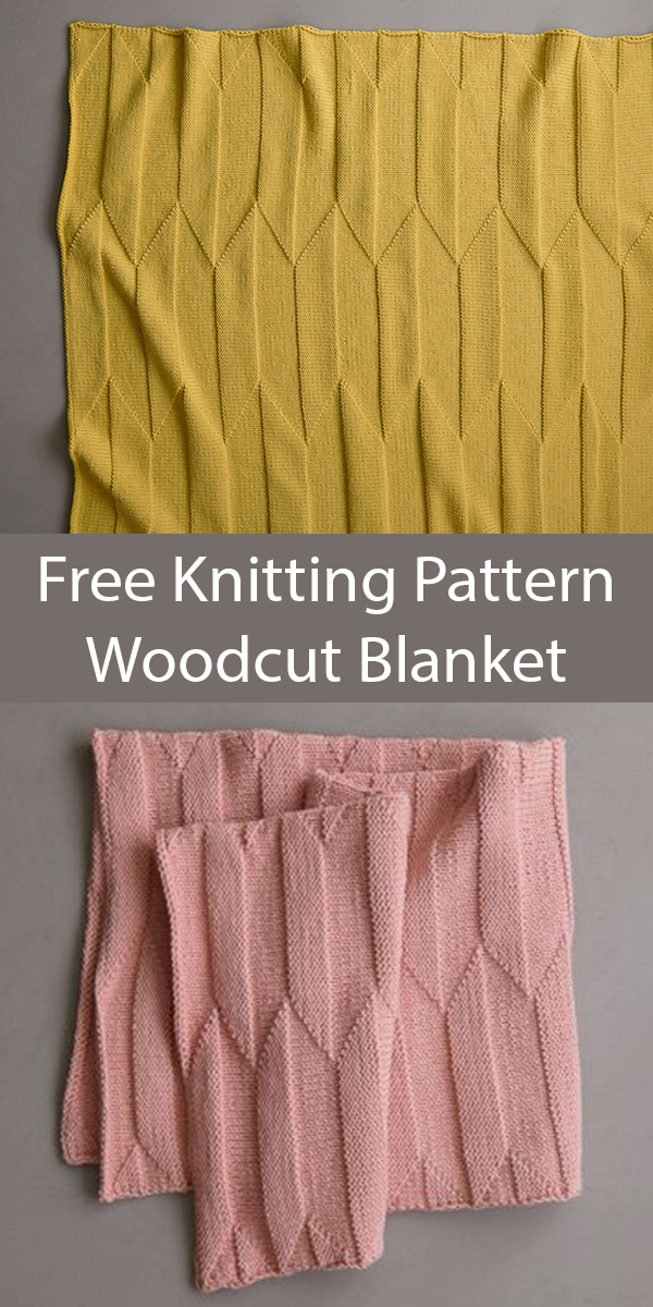 Free Woodcut Blanket Knitting Pattern Baby Blanket or Throw