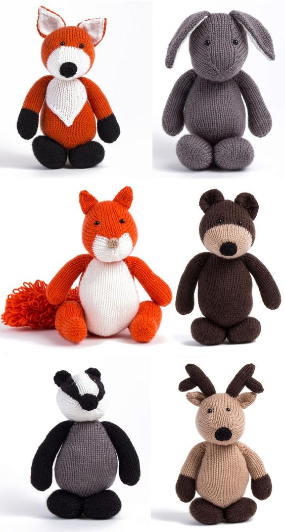 Woodland Animals Knitting Patterns or Kit