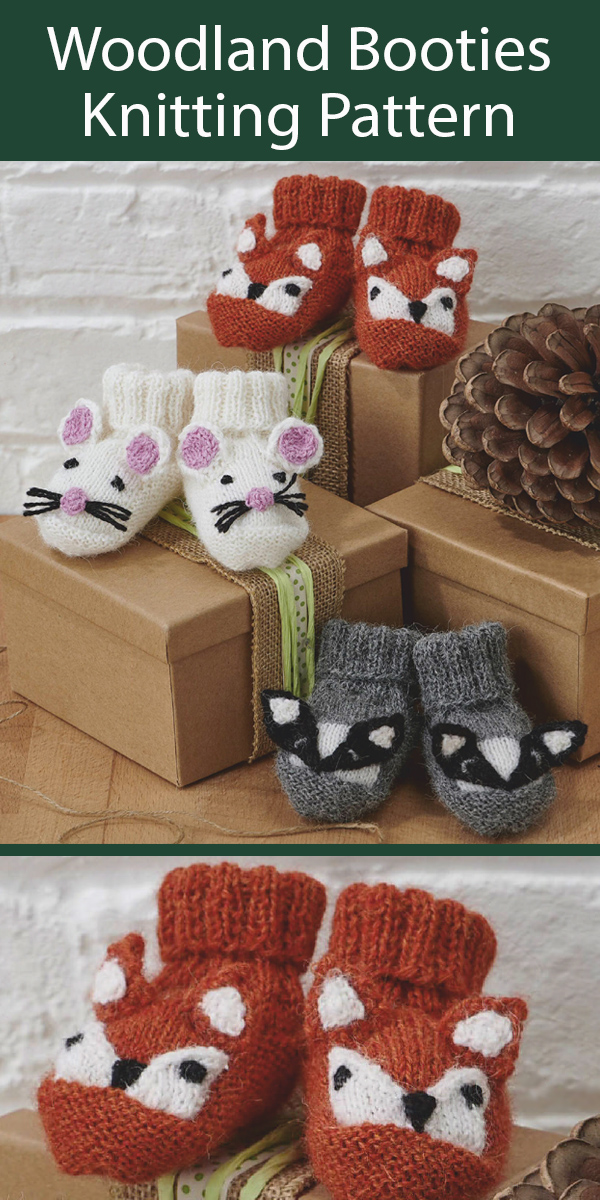 Baby Knitting Pattern Woodland Booties