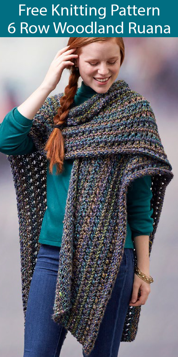 Free Knitting Pattern for Woodland Ruana Wrap