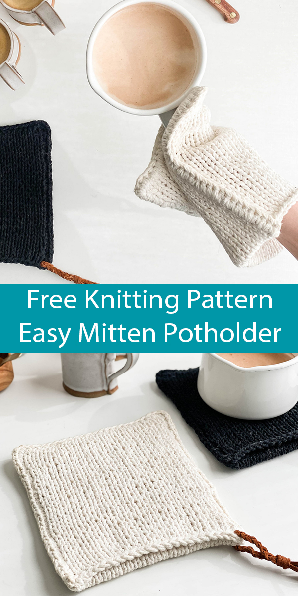 Free Knitting Pattern for Easy World's Best Mitten Potholder