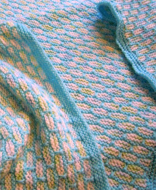 Free knitting pattern for Woven Look Baby Blanket