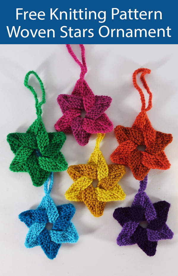 Star Ornament Free Knitting Pattern Woven Stars