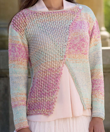 Knitting Pattern for Lace Front Wrapped Cardigan