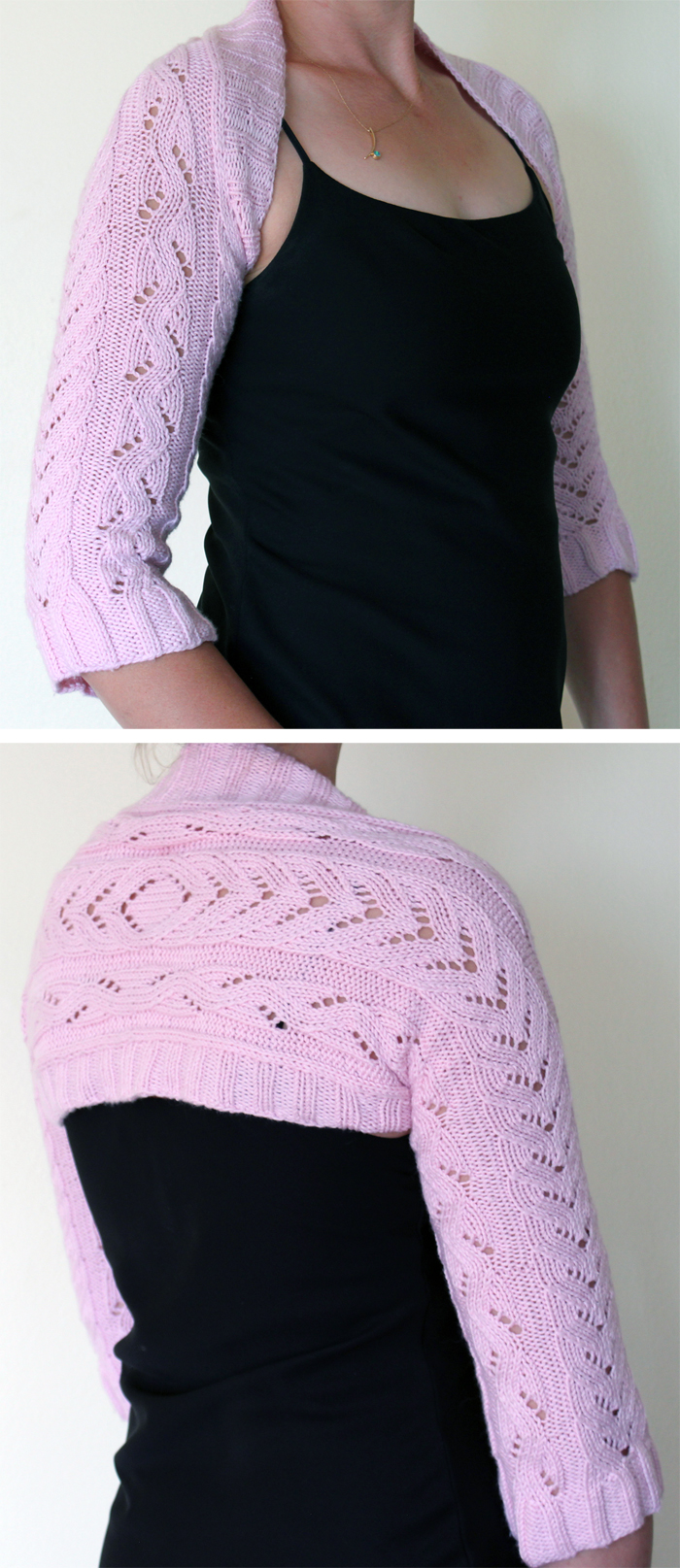 Free Knitting Pattern for Waves and Waterfalls Lace Shrug