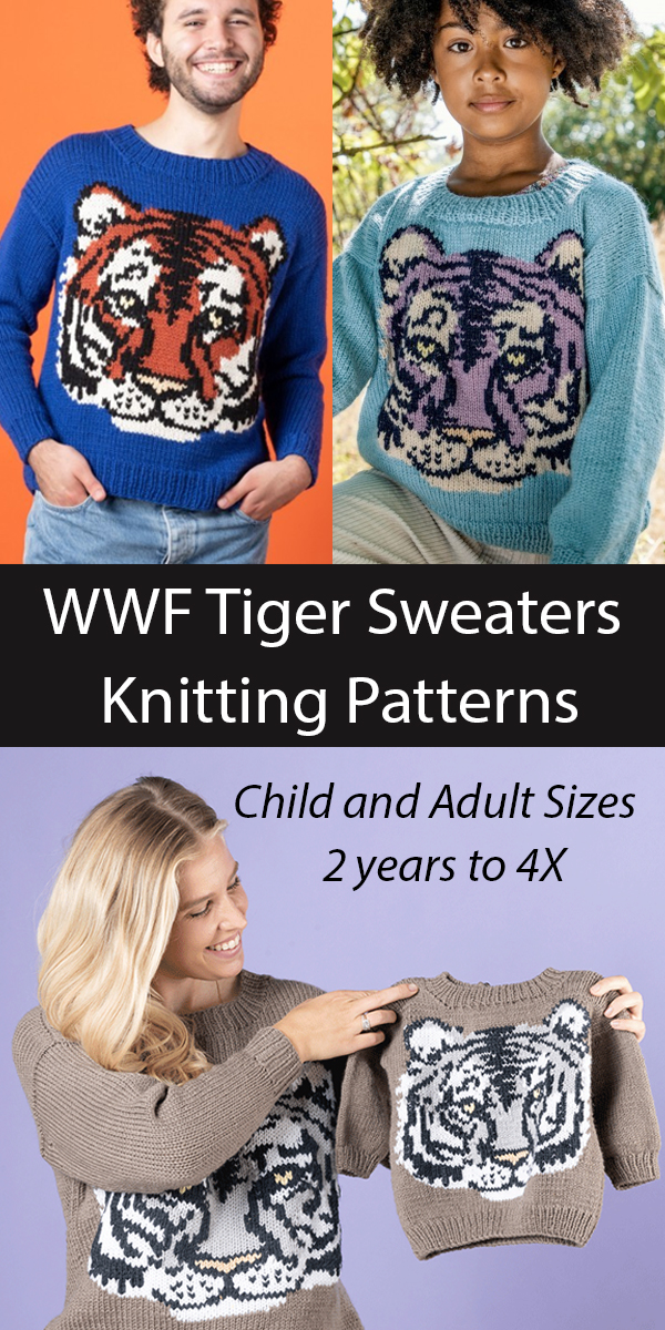 Tiger Sweater Knitting Patterns for Children and Adults to Support WWF