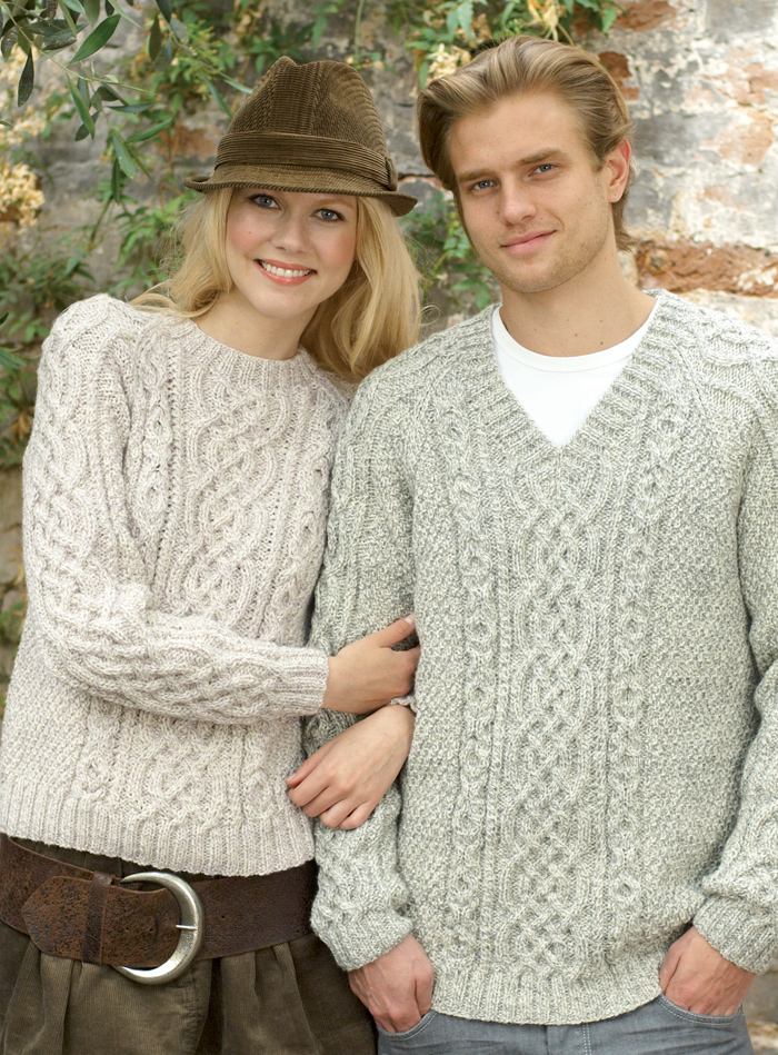 Free Knitting Pattern for Raglan Aran Pullover