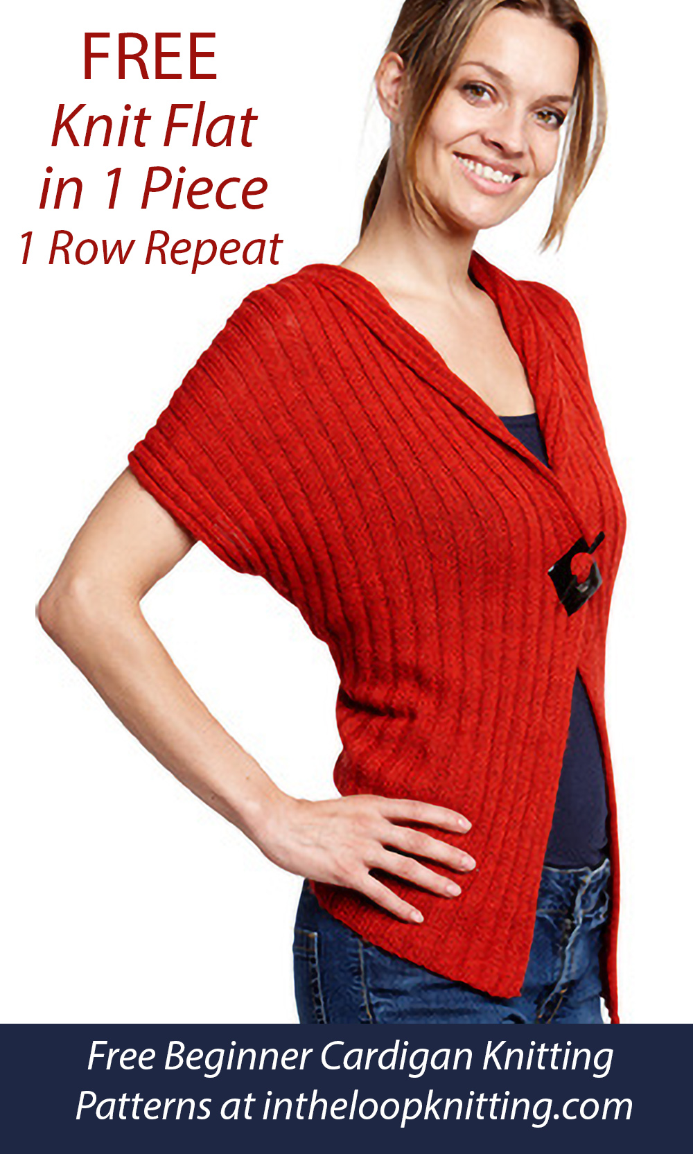 Free Easy Y-Shaped Cardigan Vest Knitting Pattern One Piece Vest Knit Flat