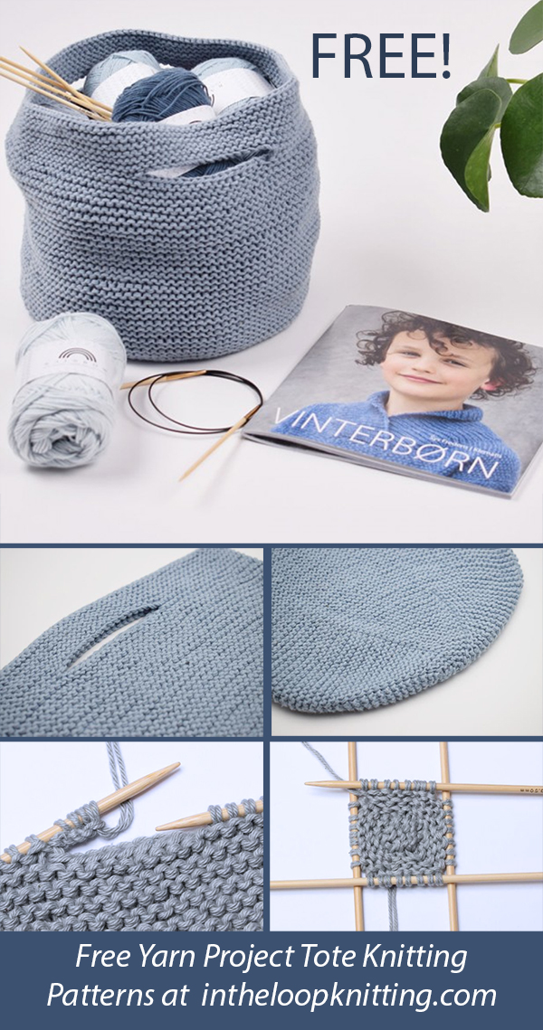 Free Basket Knitting Pattern Knitted Yarn Bag