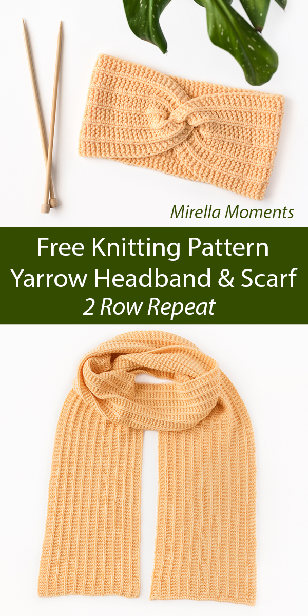Yarrow Headband and Scarf Free Knitting Pattern 