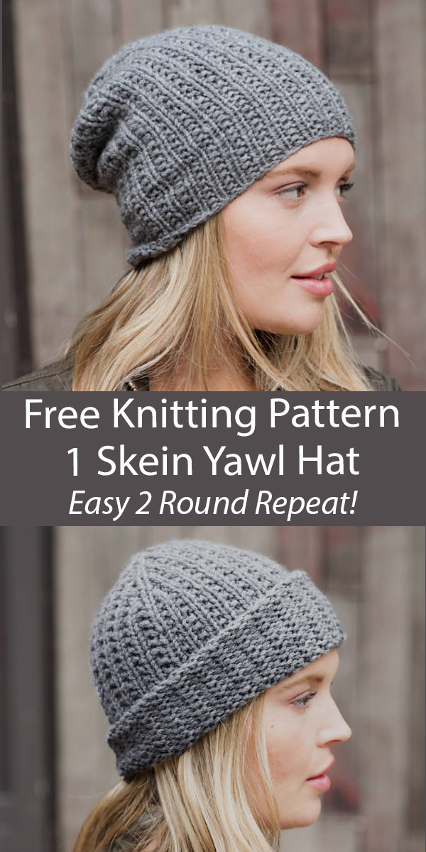 Free Hat Knitting Pattern Easy Yawl Beanie