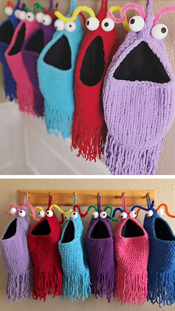 Free Knitting Pattern for Yip Yips Hanging Baskets