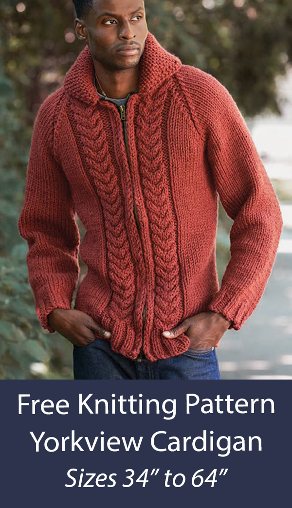 Free Knitting Pattern Yorkview Cardigan for Men