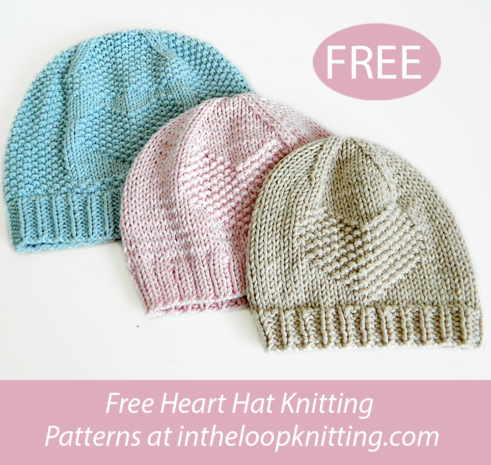 Free Baby You Are Loved Heart Hat Knitting Pattern