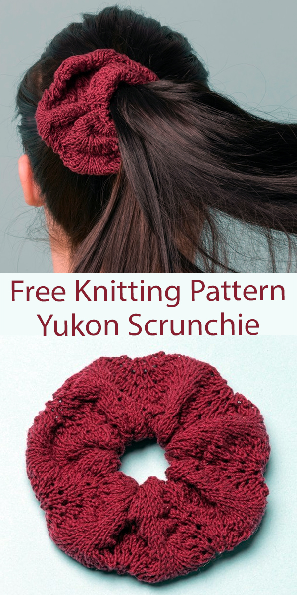 Free Scrunchie Knitting Pattern Yukon Scrunchie Stashbuster Ponytail Holder