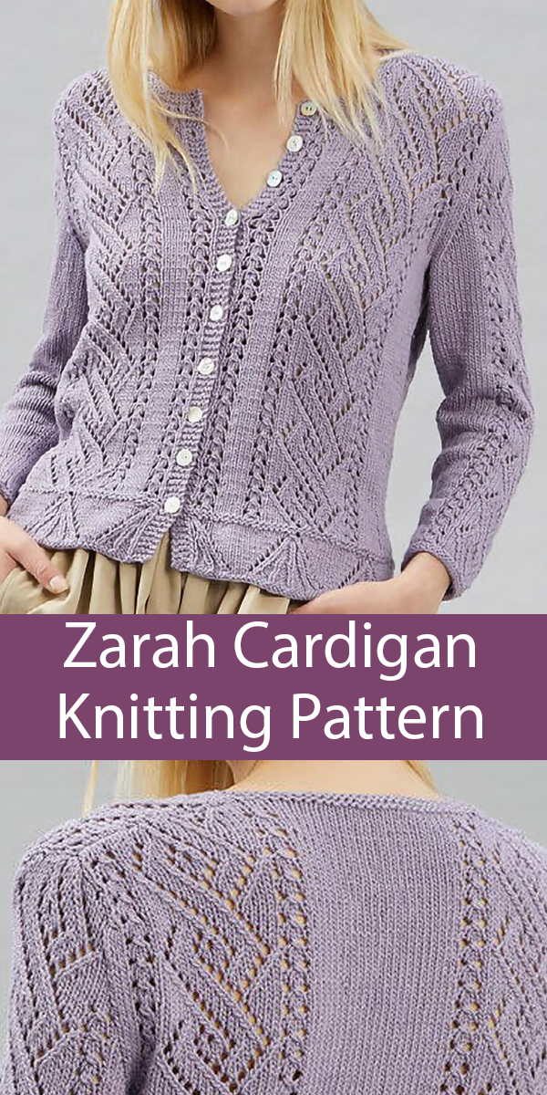 Cardigan Knitting Pattern Zarah Lace Cardigan