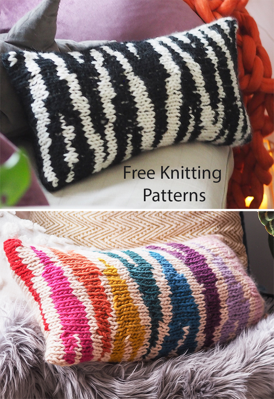 Free Zebra Print Cushions Knitting Pattern