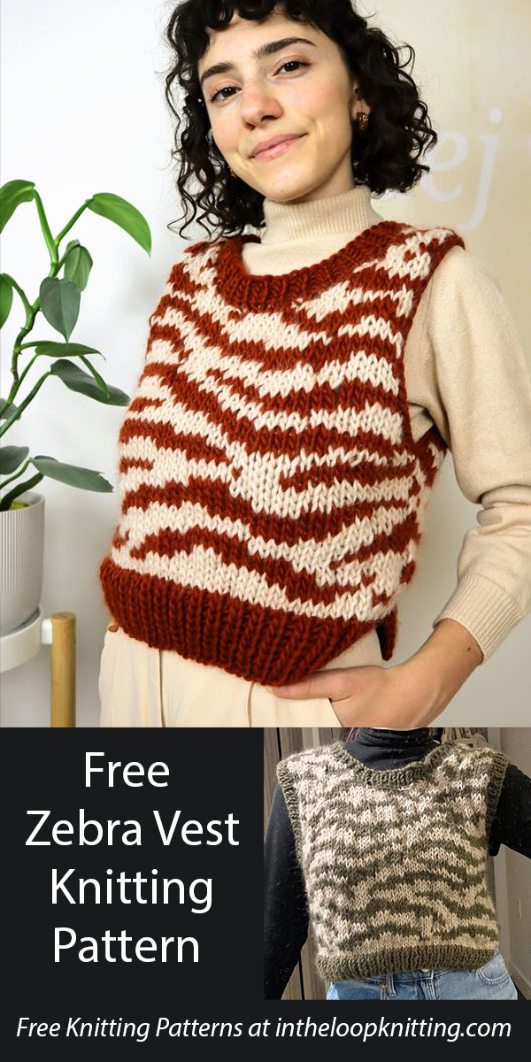 Free Zebra Sweater Vest Knitting Pattern
