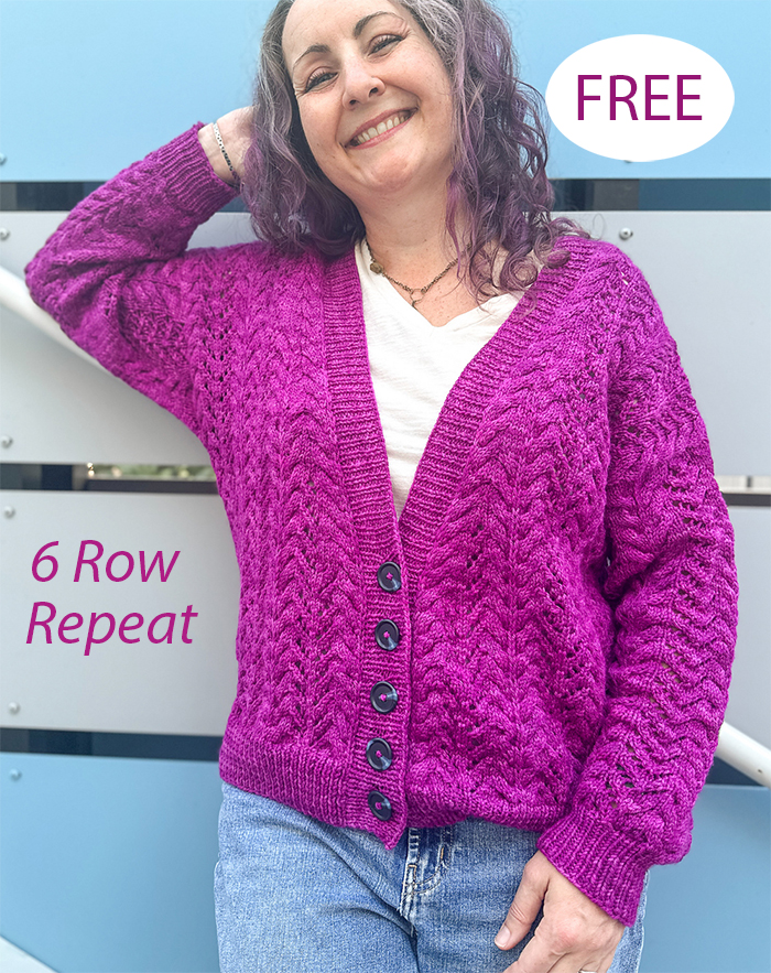 Free  Knitting Pattern 6 row Zico Cardigan