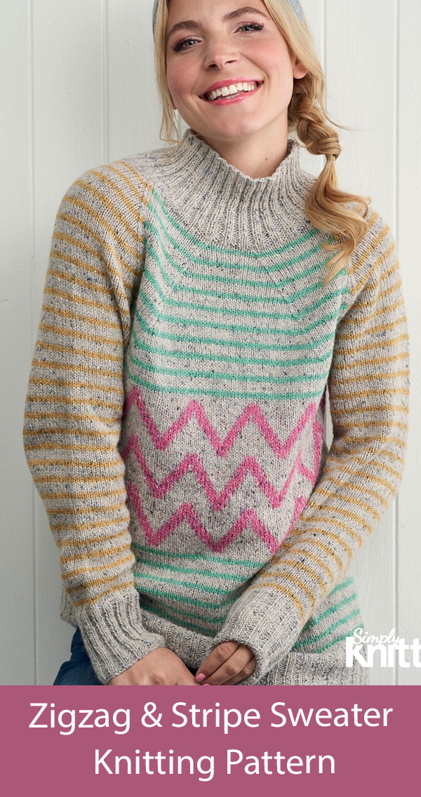 Zig Zag and Stripes Sweater Knitting Pattern