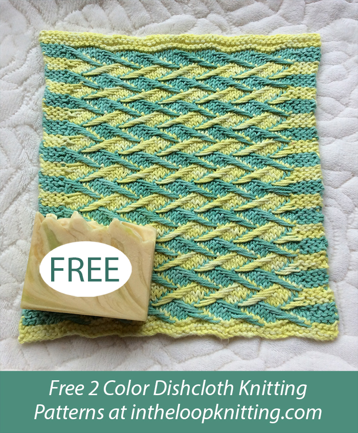 Free Zig-zag Jacquard Dishcloth Knitting Pattern 