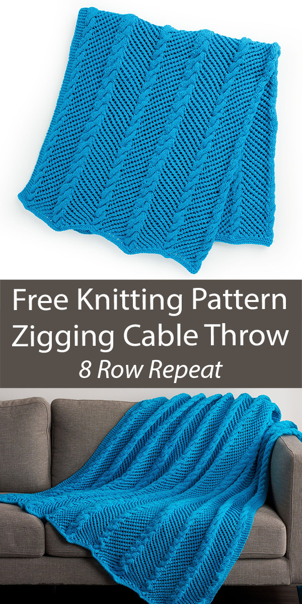 Free Blanket Knitting Pattern Zigging Cable Throw