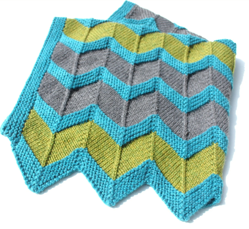 Zip Baby Blanket Knitting Pattern