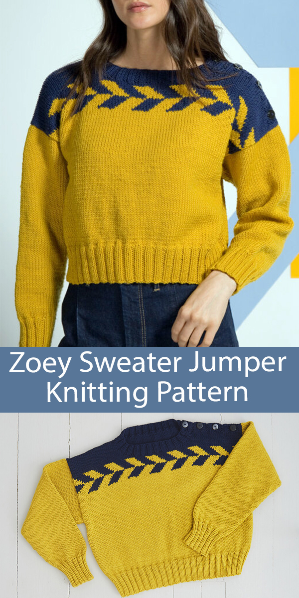 Sweater Knitting Pattern for Zoey Drop Shoulder Jumper