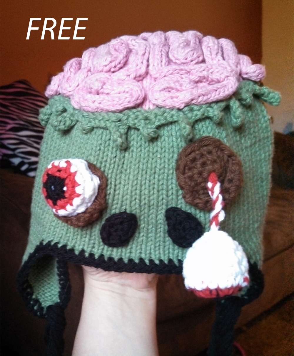 Zombie Brain Hat Free Knitting Pattern
