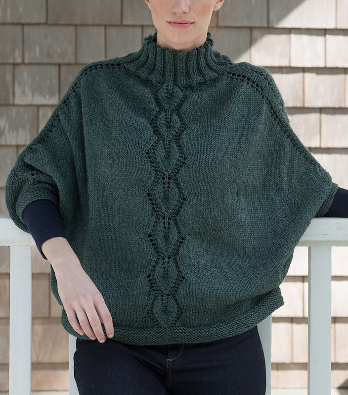 Free Knitting Pattern for Kombu Poncho