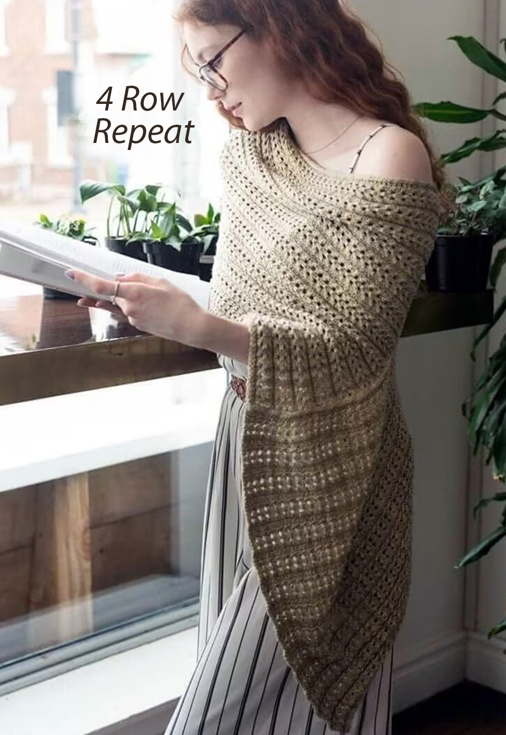 Shawl Knitting Pattern Zulia Wrap 4 Row Repeat