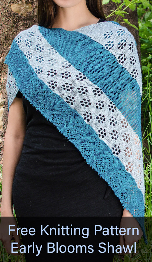 Free Knitting Pattern for Early Blooms Shawl