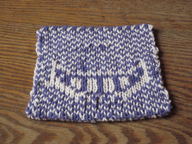 Cheshire Cat potholder free knitting pattern -back
